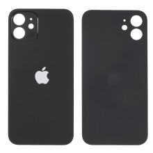 (Black) For iPhone 12 Battery Housing Cover Repair Part (Camera Lens Ring Hole Standard Version)