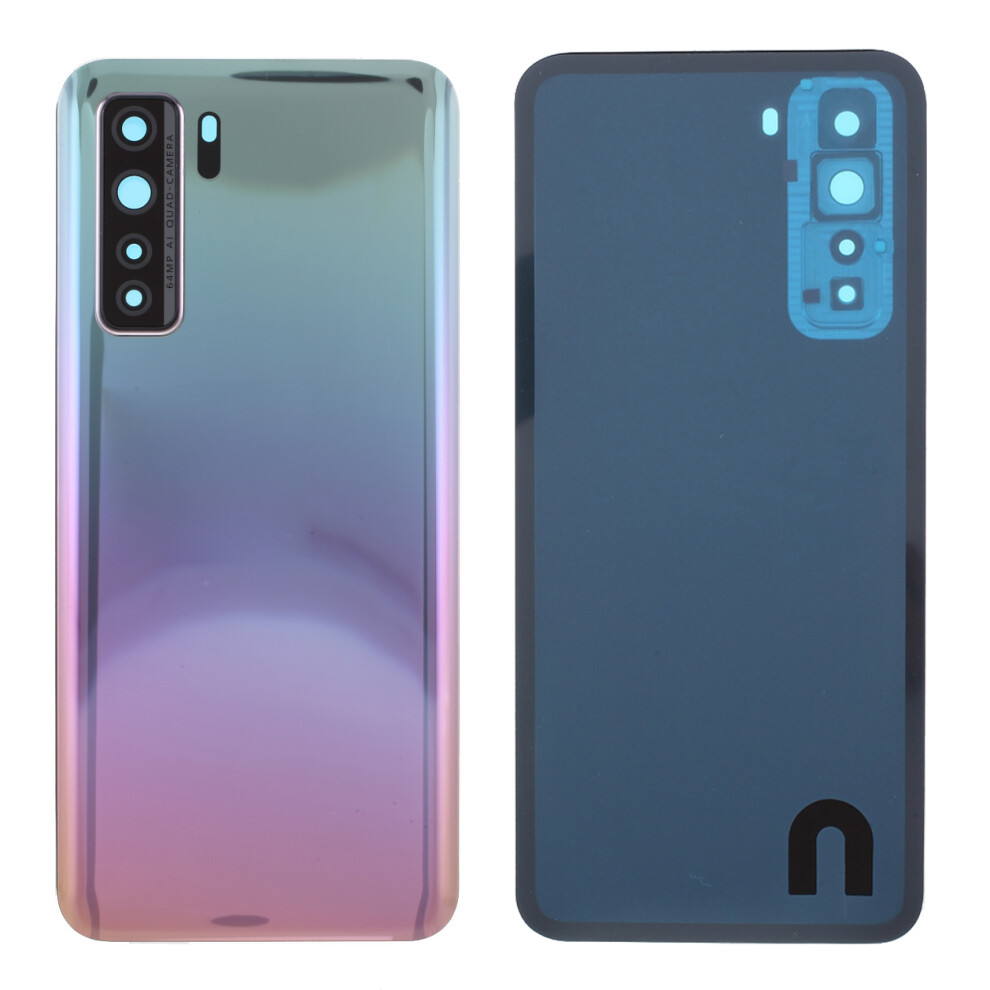 (Space ) Housing Battery Door Back Cover With Camera Ring Cover Replacement (Without Logo) For Huawei P40 Lite 5G Silver 6914278855375