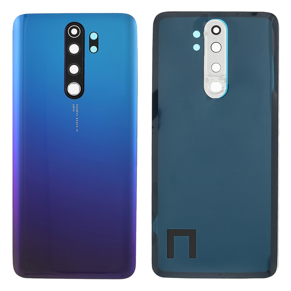 (Blue) For Xiaomi Redmi Note 8 Pro Battery Housing Back Cover With Camera Ring Lens Cover Replacement (Without Logo) Blue 6914278989223