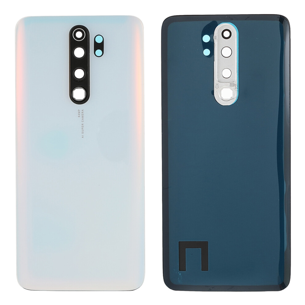 (White) For Xiaomi Redmi Note 8 Pro Battery Housing Back Cover With Camera Ring Lens Cover Replacement (Without Logo) White 6914271122337