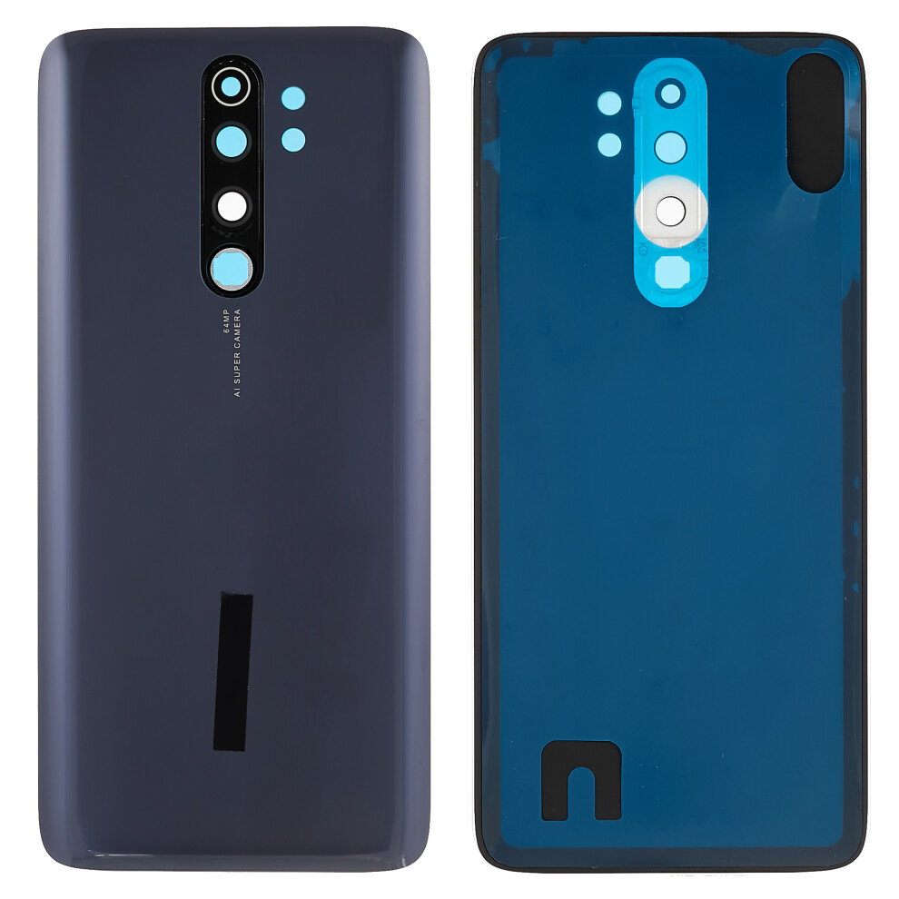 (Black) For Xiaomi Redmi Note 8 Pro Battery Housing Back Cover With Camera Ring Lens Cover Replacement (Without Logo) Black 6914277767686