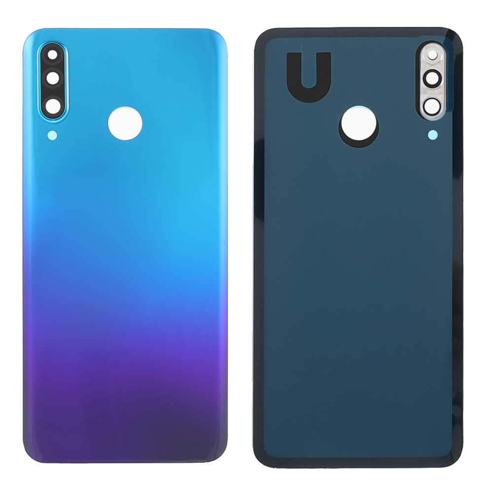 (Blue) Back Battery Housing Cover With Camera Ring Lens Cover Part (Without Logo) For Huawei P30 Lite (24Mp) Blue 6914279185969