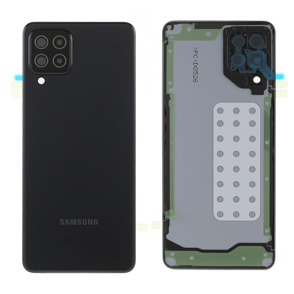 (Black) For Samsung Galaxy A22 4G (Eu Version) A225 Oem Battery Housing With Adhesive Sticker+Camera Lens Cover Black 6914273663807