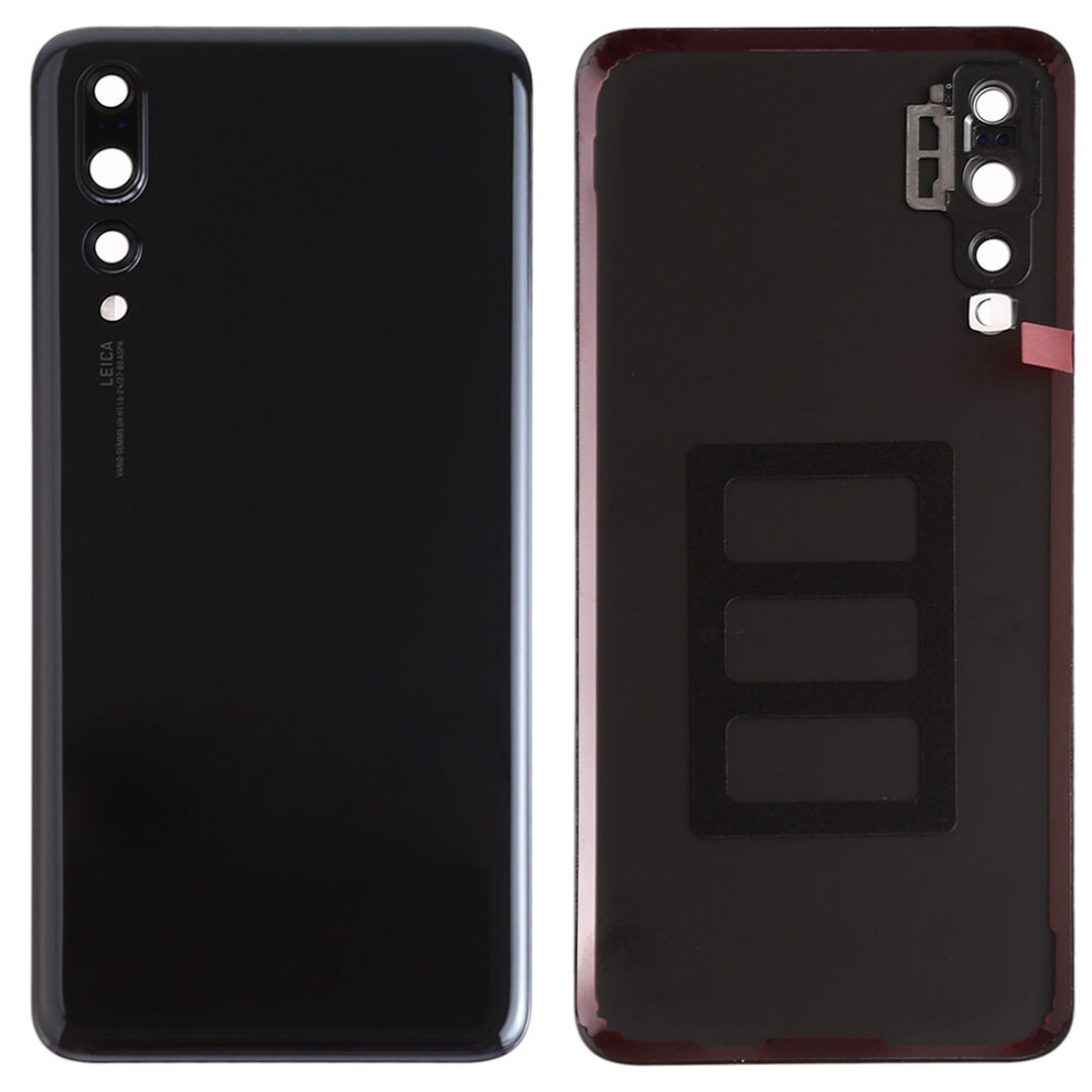 (Black) For Huawei P20 Pro Battery Housing With Adhesive Sticker+Camera Lens Cover Black 6914277401115