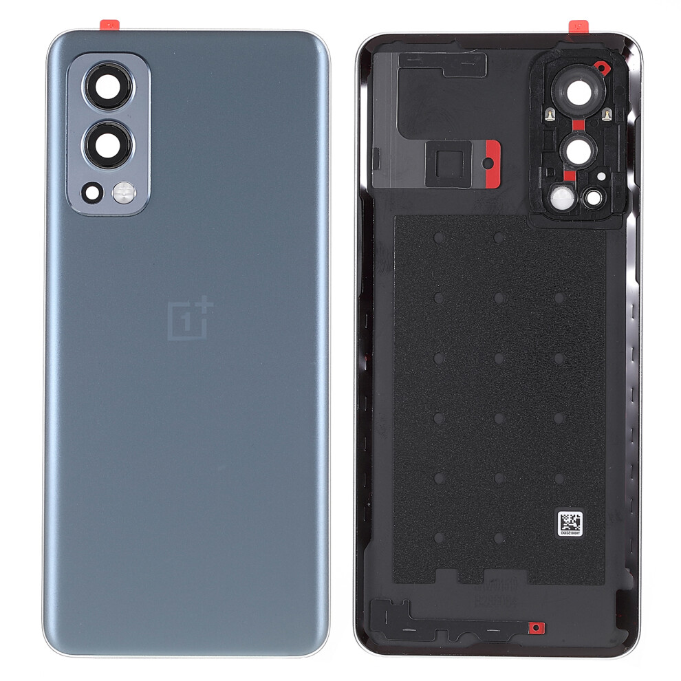 (Grey) For Oneplus Nord 2 5G Oem Battery Back Cover Rear Door Housing Replacement With Camera Lens Ring Cover Grey 6914278920318