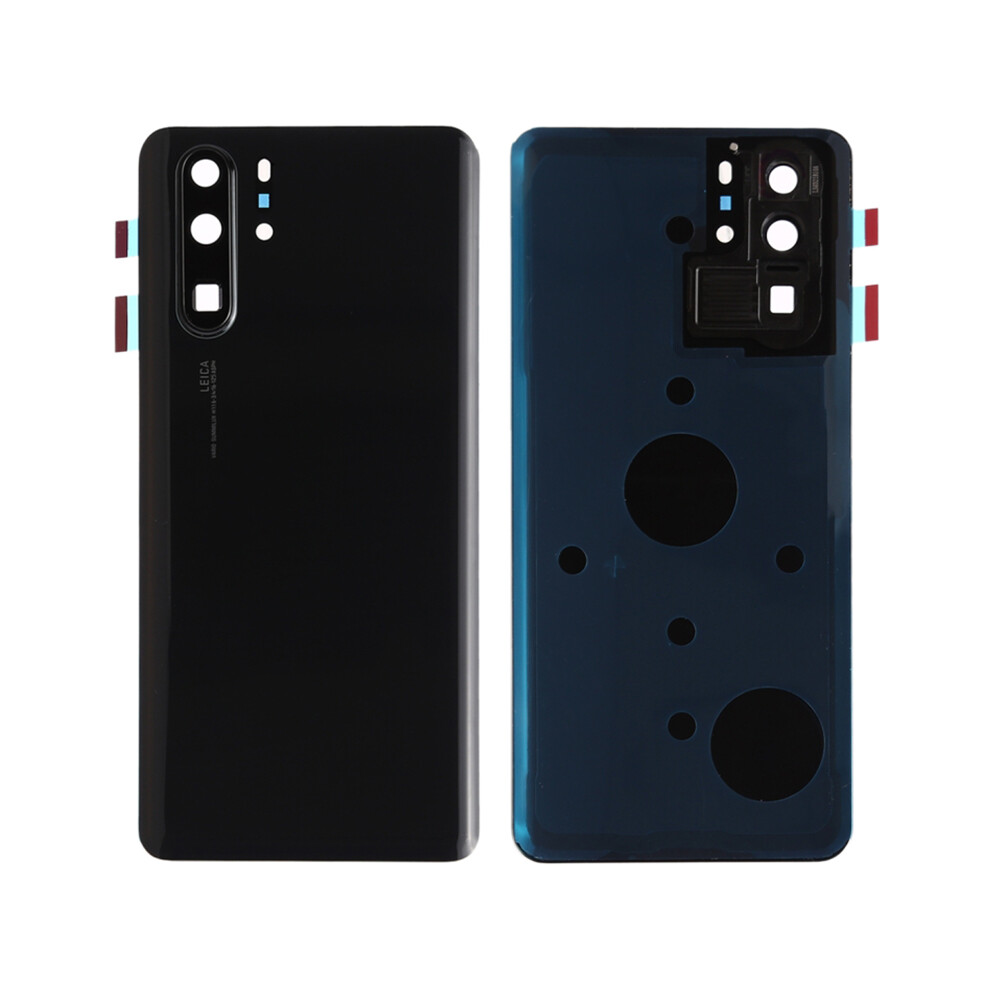 (Black) For Huawei P30 Pro Battery Housing With Adhesive Sticker+Camera Lens Cover Black 6914271565547