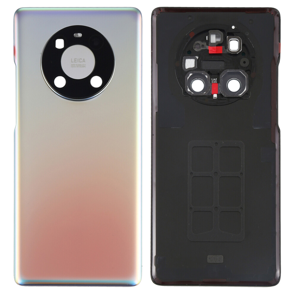 (Silver) For Huawei Mate 40 Pro 5G Battery Housing With Adhesive Sticker+Camera Lens Cover Silver 6914275923428