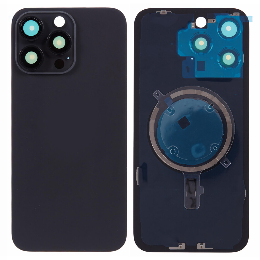 (Black) For Iphone 15 Pro Battery Housing With Bracket+Camera Lens Cover (Without Logo) Black 6914271240079
