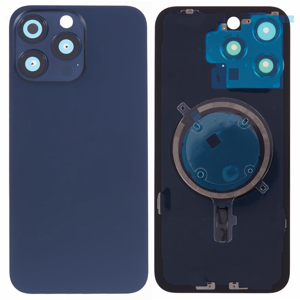 (Blue) For Iphone 15 Pro Battery Housing With Bracket+Camera Lens Cover (Without Logo) Blue 6914271988148