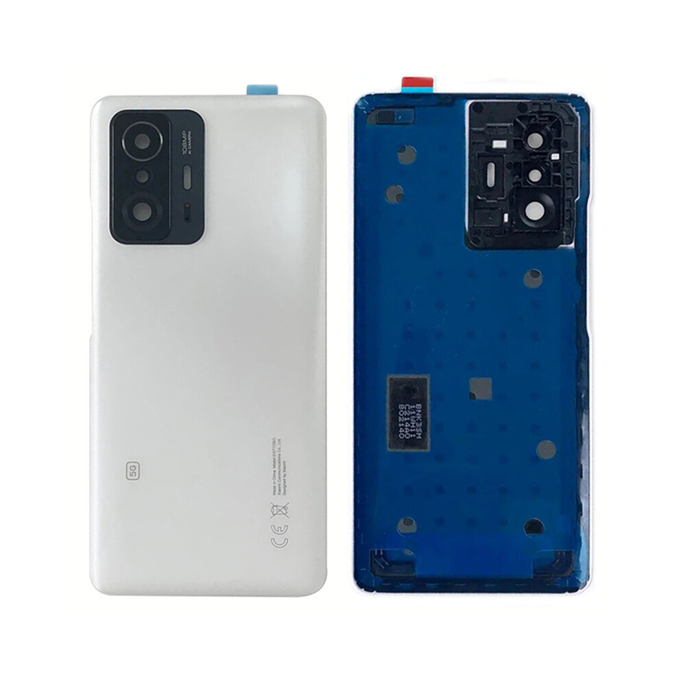 (White) For Xiaomi 11T 5G/11T Pro 5G Back Battery Housing Cover With Camera Ring Lens Cover Spare Part White 6914270088009