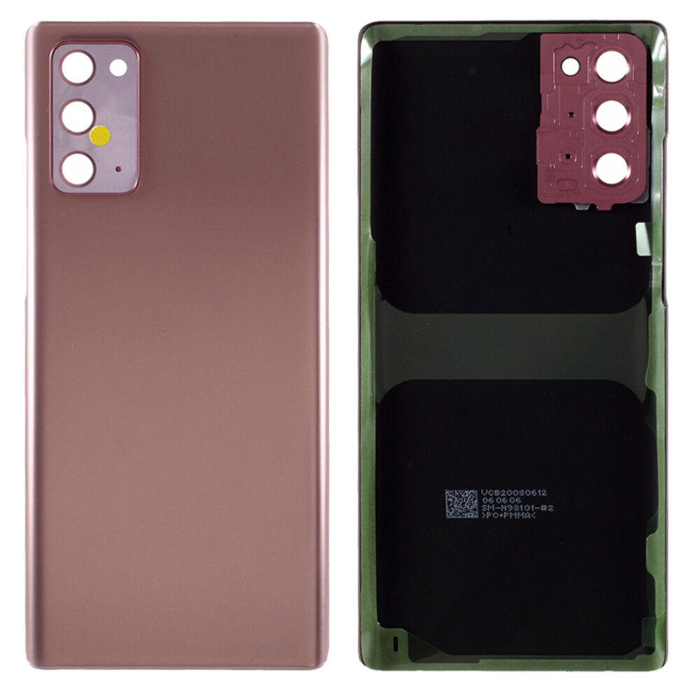 (Gold) For Samsung Galaxy Note20 N980/Note20 5G N981 Battery Housing With Adhesive Sticker+Camera Lens Cover (Without Logo) Gold 6914271203364