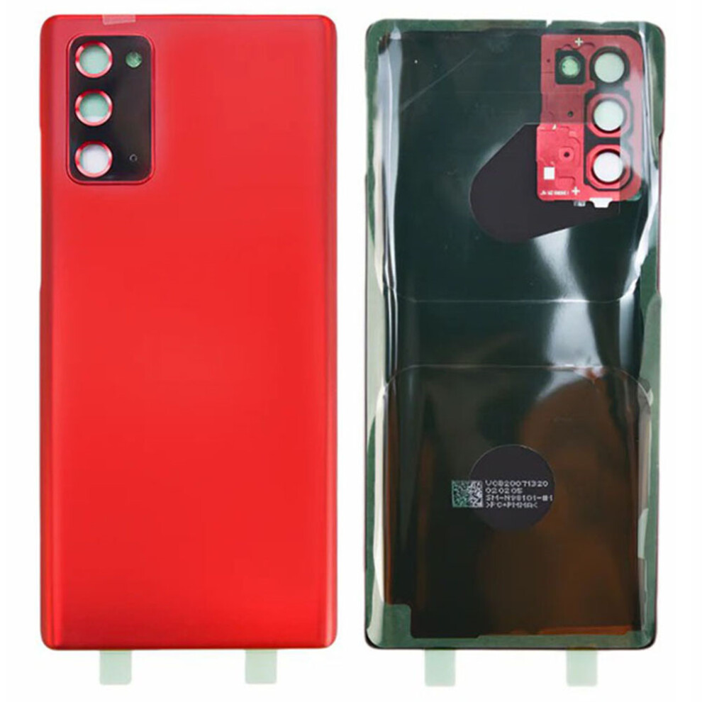 (Red) For Samsung Galaxy Note20 N980/Note20 5G N981 Battery Housing With Adhesive Sticker+Camera Lens Cover (Without Logo) Red 6914273041445