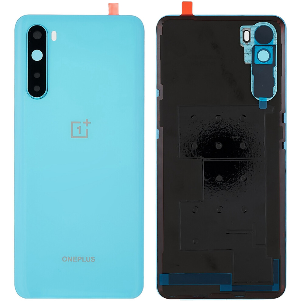 (Blue) For Oneplus Nord Oem Battery Housing Cover Repair Part+Camera Lens Cover Blue 6914278222986