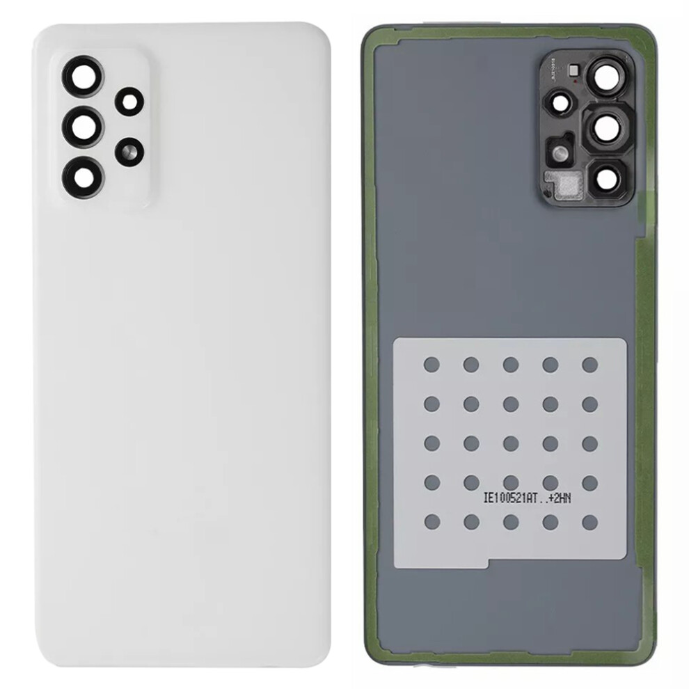 (White) For Samsung Galaxy A72 4G A725 Battery Housing With Adhesive Sticker+Camera Lens Cover (Without Logo) White 6914273805306