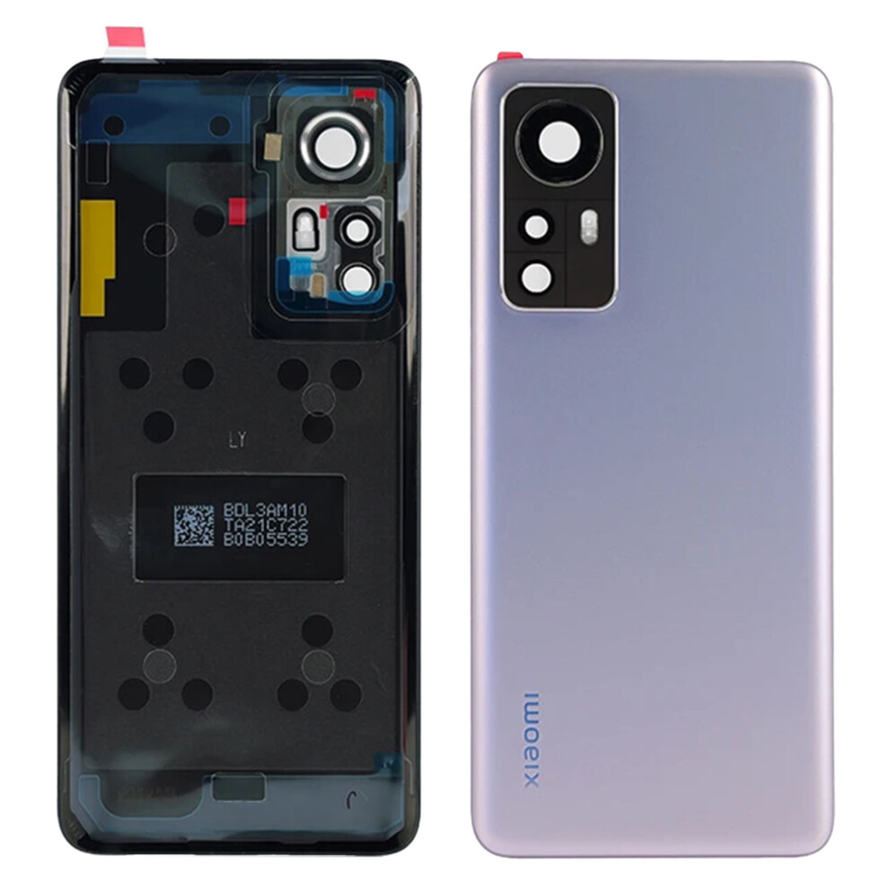 (Purple) For Xiaomi 12 5G/12X 5G Back Battery Housing Cover With Camera Ring Lens Cover Spare Part (Without Logo) Purple 6914270374669