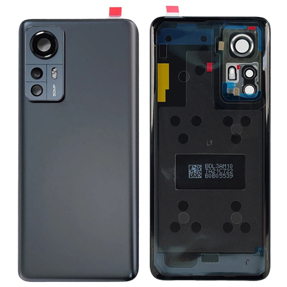 (Black) For Xiaomi 12 5G/12X 5G Back Battery Housing Cover With Camera Ring Lens Cover Spare Part (Without Logo) Black 6914272234619
