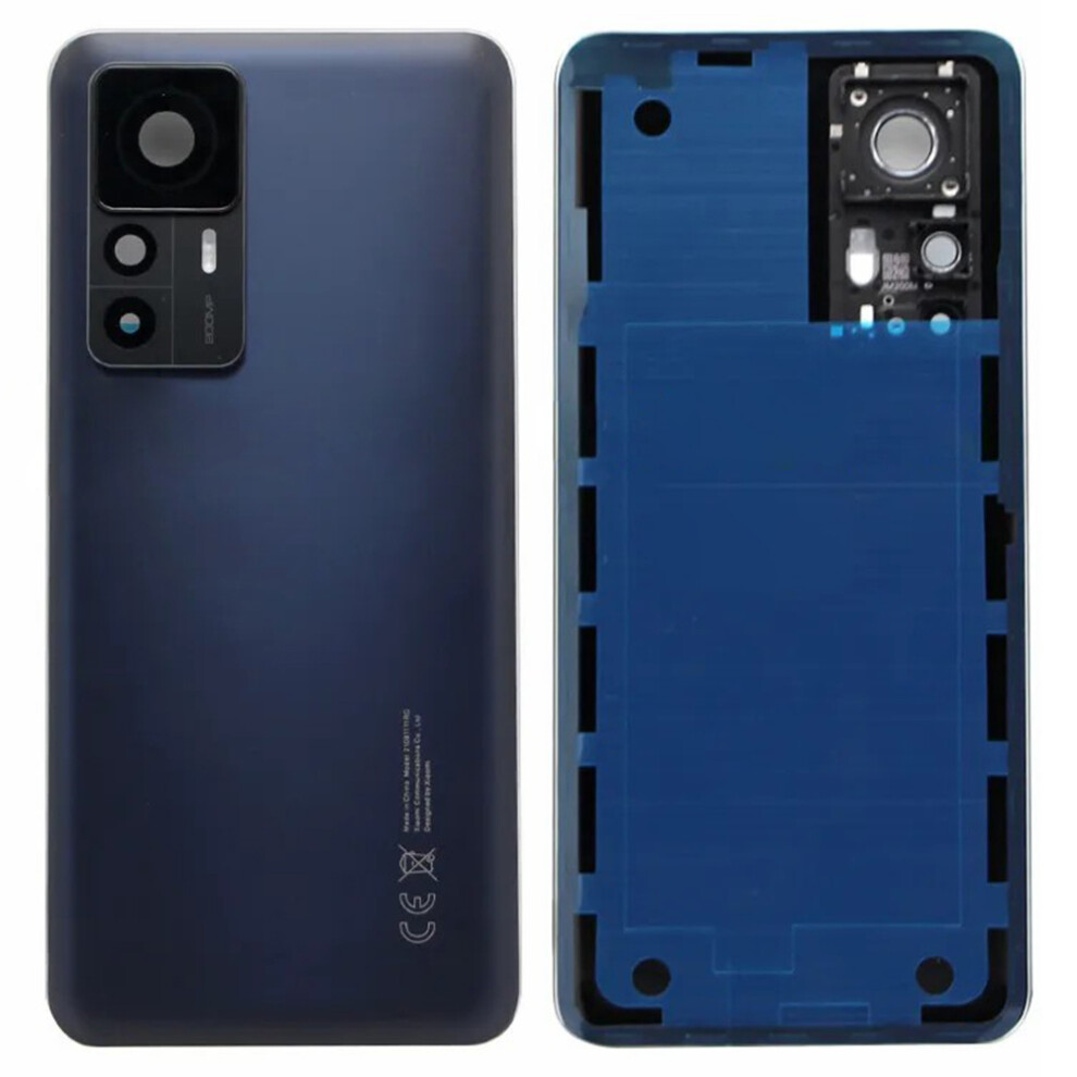 (Black) For Xiaomi 12T Pro 5G Back Battery Housing Cover With Camera Ring Lens Cover Spare Part (Without Logo) Black 6914275159902