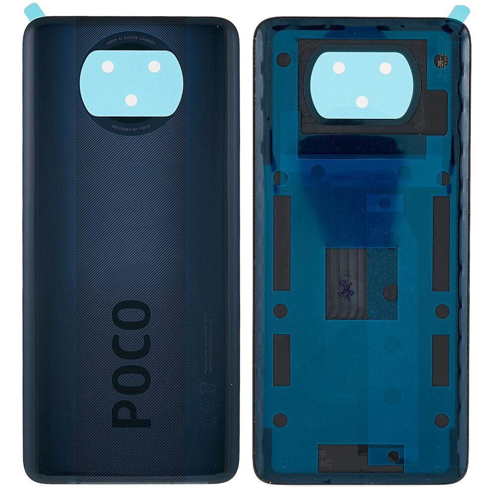 (Black) For Xiaomi Poco X3/Poco X3 Nfc M2007j20cg,M2007j20ct Oem Battery Door Cover Replacement Part Black 6914276761487