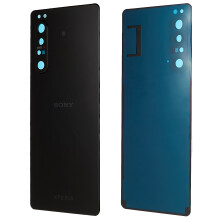 (Black) For Sony Xperia 1 II OEM Battery Housing with Adhesive Sticker+Camera Lens Cover