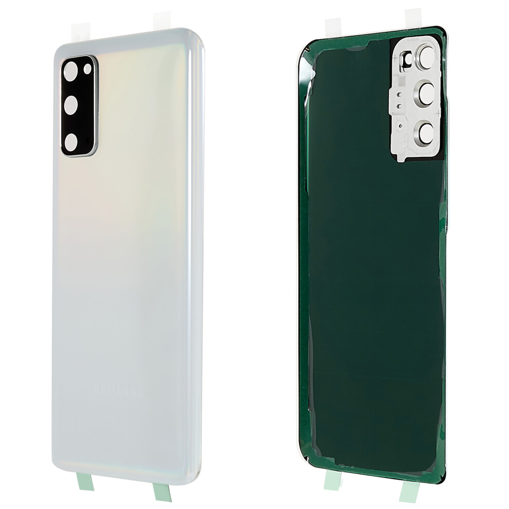 (White) For Samsung Galaxy S20 4G G980/S20 5G G981 Battery Housing With Adhesive Sticker+Camera Lens Cover White 6914279155658