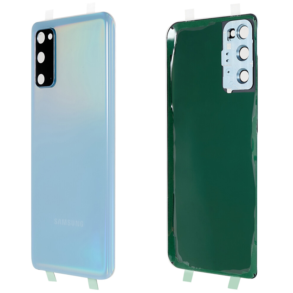 (Blue) For Samsung Galaxy S20 4G G980/S20 5G G981 Battery Housing With Adhesive Sticker+Camera Lens Cover Blue 6914270340183