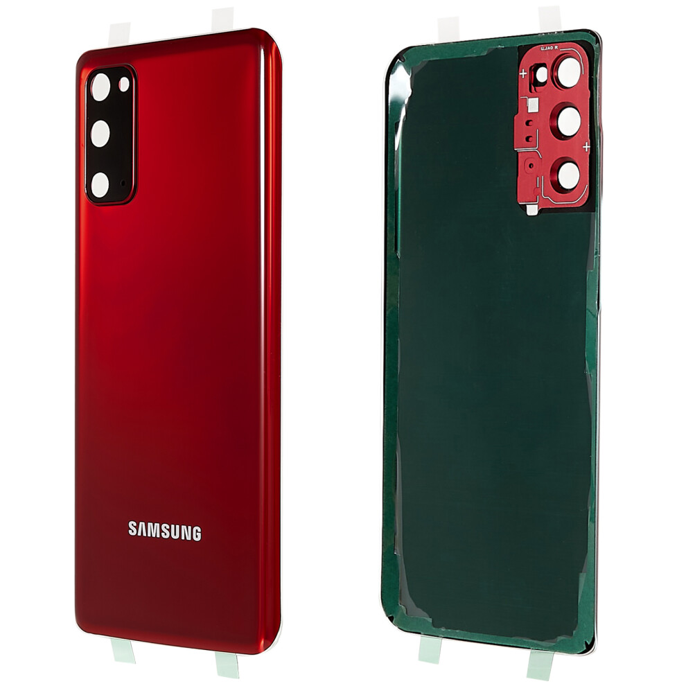 (Red) For Samsung Galaxy S20 4G G980/S20 5G G981 Battery Housing With Adhesive Sticker+Camera Lens Cover Red 6914273971964