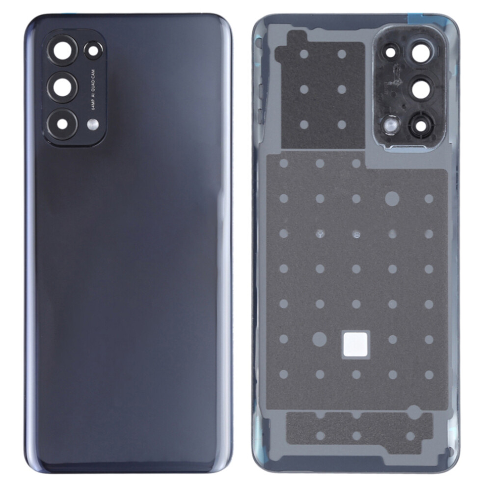 (Black) For Oppo Reno5 4G/5G Back Battery Housing Cover With Camera Ring Lens Cover Spare Part Black 6914274487020