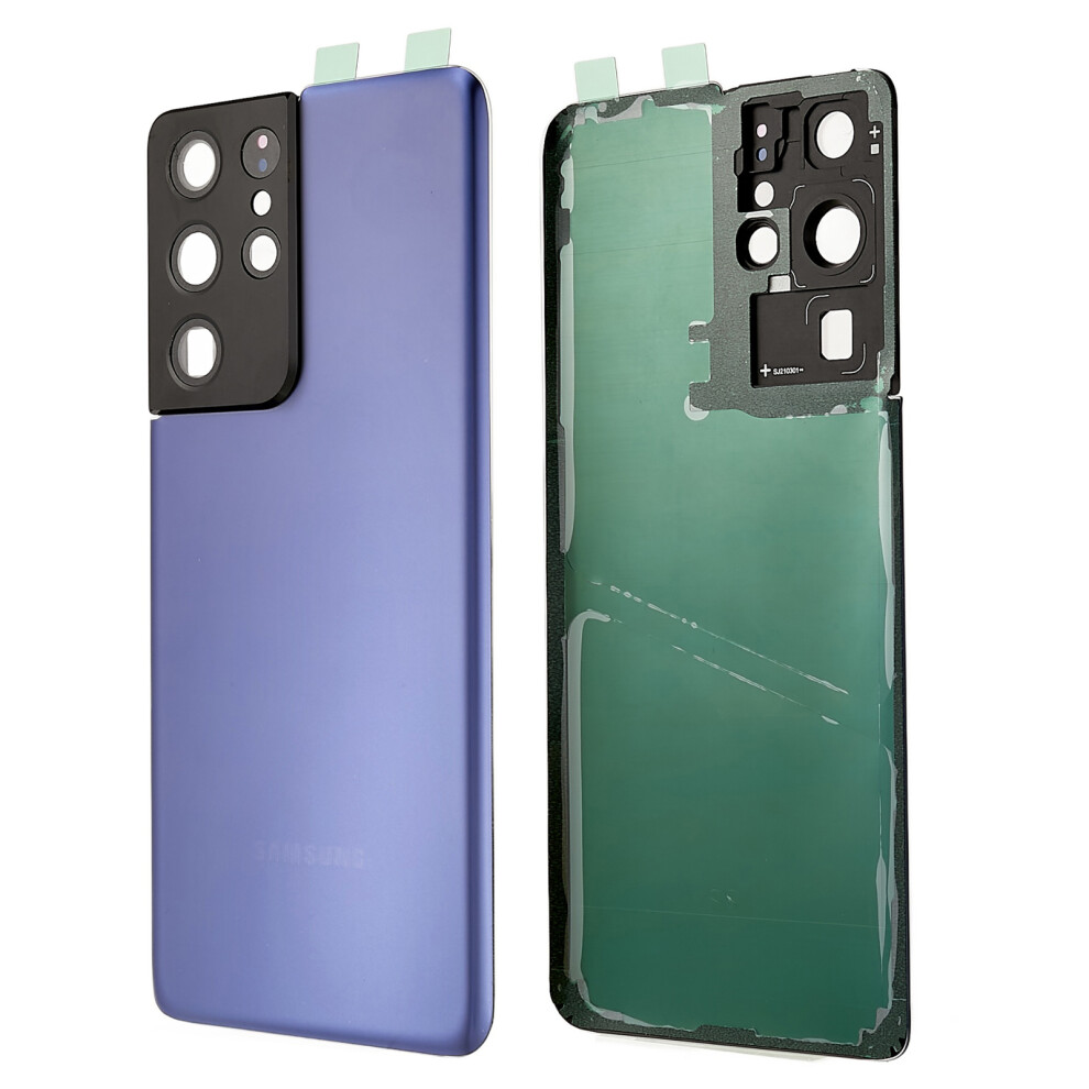 (Purple) For Samsung Galaxy S21 Ultra 5G G998 Battery Housing With Adhesive Sticker+Camera Lens Cover Purple 6914274178928