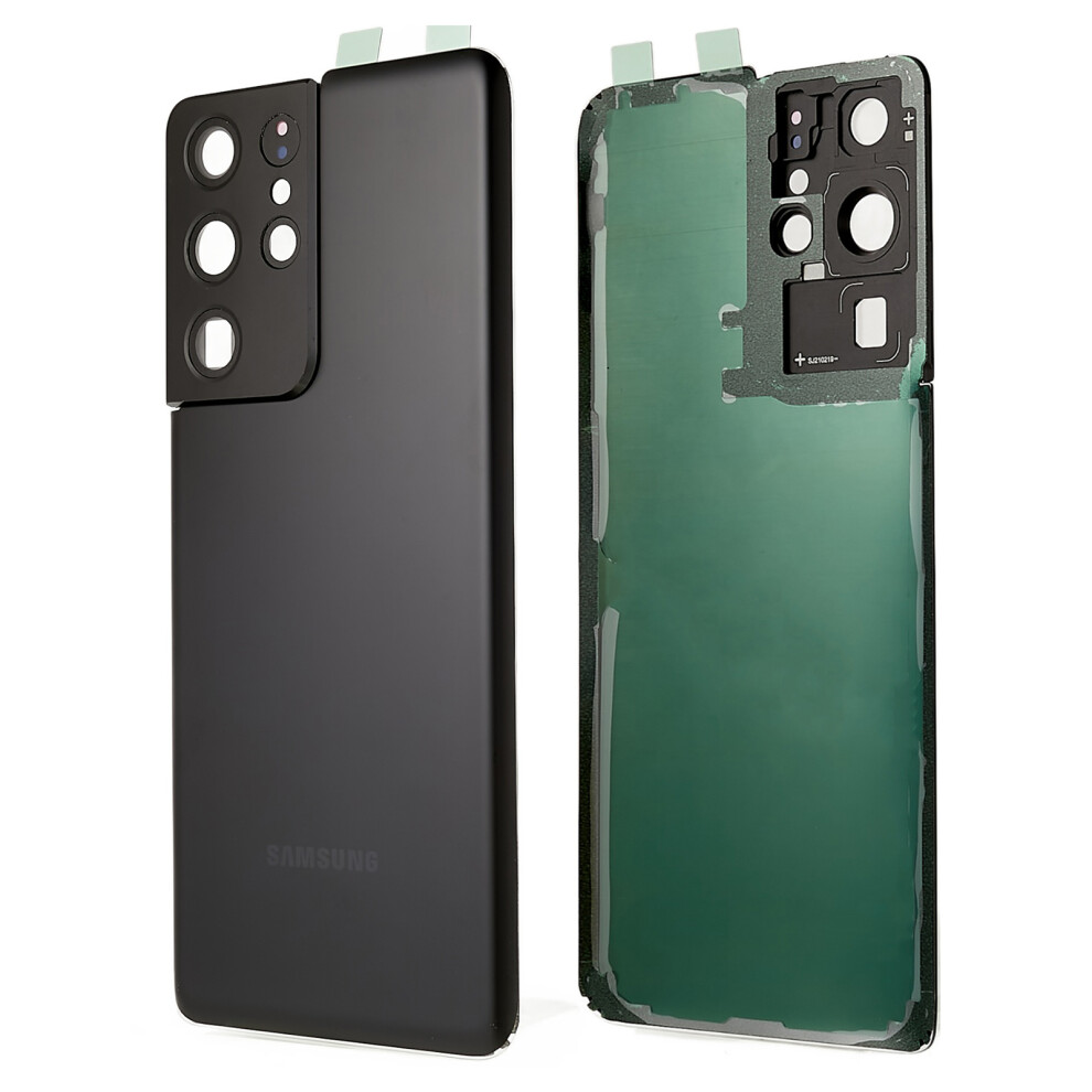 (Black) For Samsung Galaxy S21 Ultra 5G G998 Battery Housing With Adhesive Sticker+Camera Lens Cover Black 6914271803984