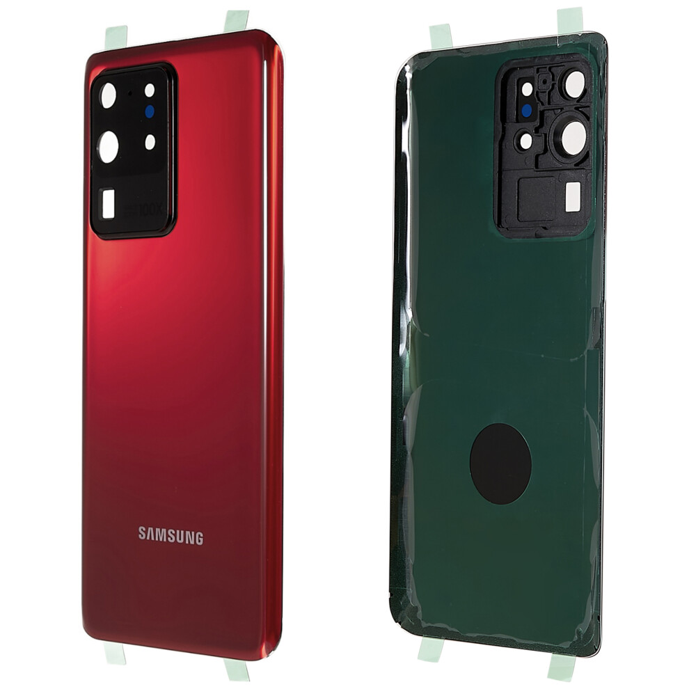 (Red) For Samsung Galaxy S20 Ultra 4G/5G G988 Battery Housing With Adhesive Sticker+Camera Lens Cover Red 6914270020726