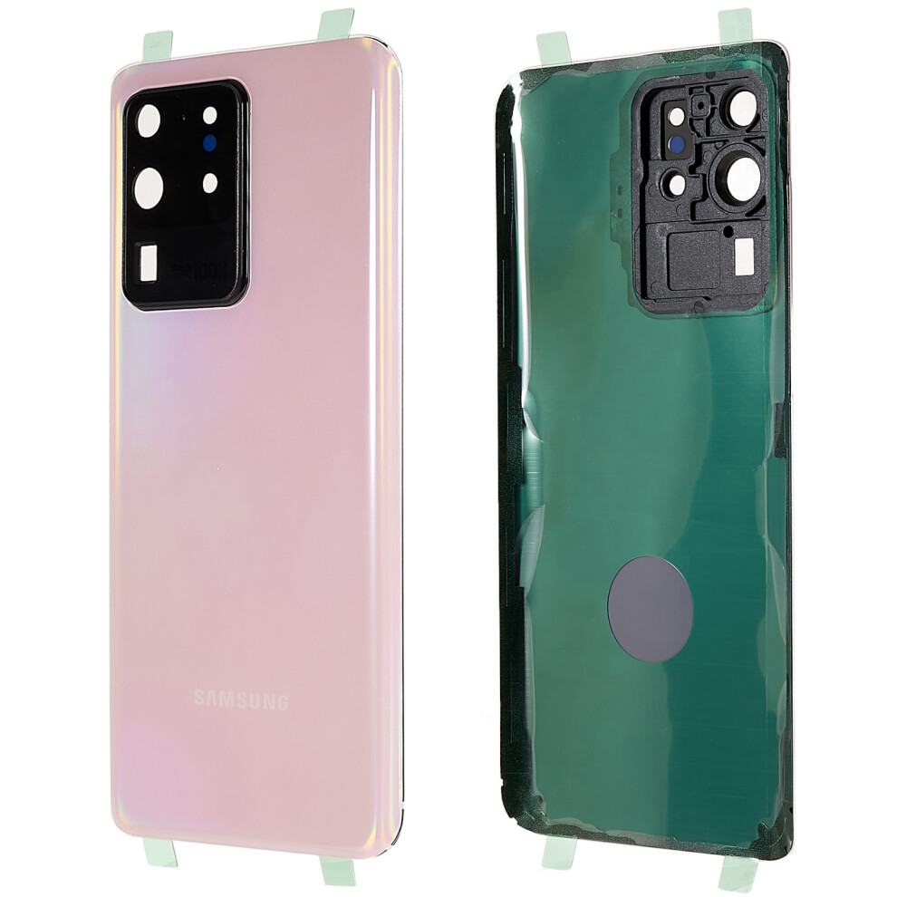 (Pink) For Samsung Galaxy S20 Ultra 4G/5G G988 Battery Housing With Adhesive Sticker+Camera Lens Cover Pink 6914272020113