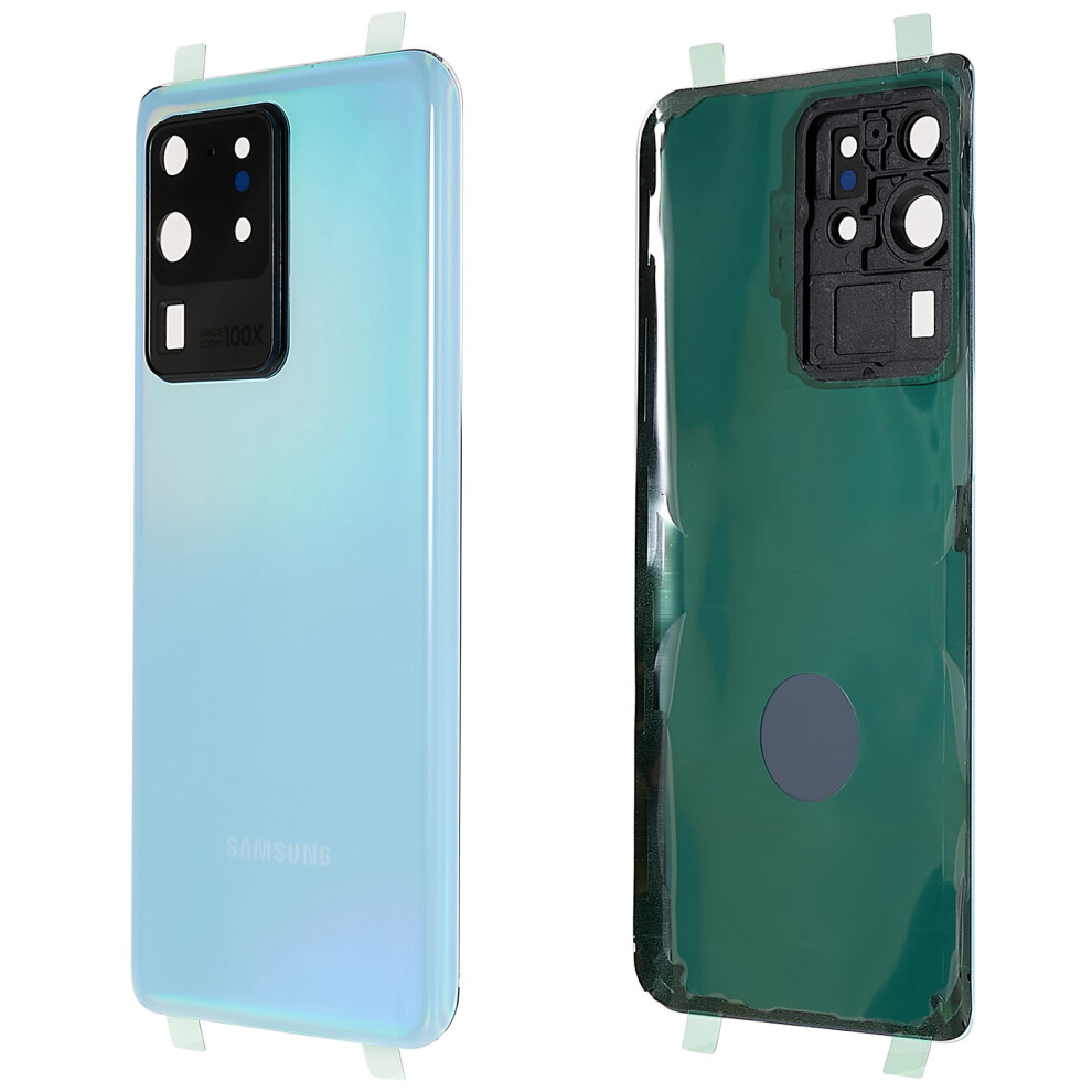 (Blue) For Samsung Galaxy S20 Ultra 4G/5G G988 Battery Housing With Adhesive Sticker+Camera Lens Cover Blue 6914273632902