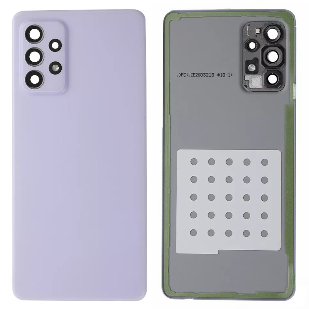 (Purple) For Samsung Galaxy A72 4G A725 Battery Housing With Adhesive Sticker+Camera Lens Cover Purple 6914277608385