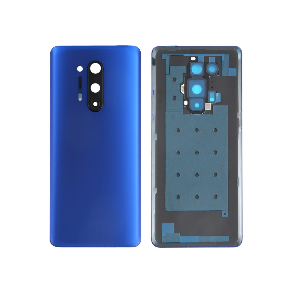 (Blue) For Oneplus 8 Pro Oem Battery Housing With Adhesive Sticker+Camera Lens Cover Blue 6914274254271