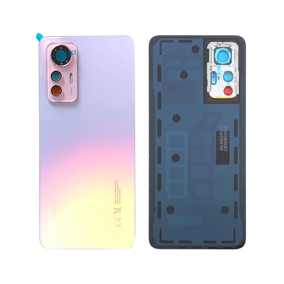(Pink) For Xiaomi 12 Lite 5G Oem Battery Housing Back Cover With Camera Ring Lens Cover Replacement Pink 6914275621027