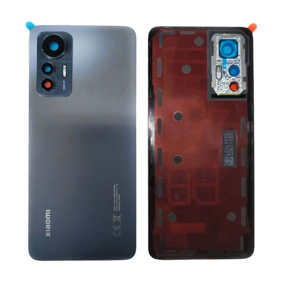 (Black) For Xiaomi 12 Lite 5G Oem Battery Housing Back Cover With Camera Ring Lens Cover Replacement Black 6914272268614