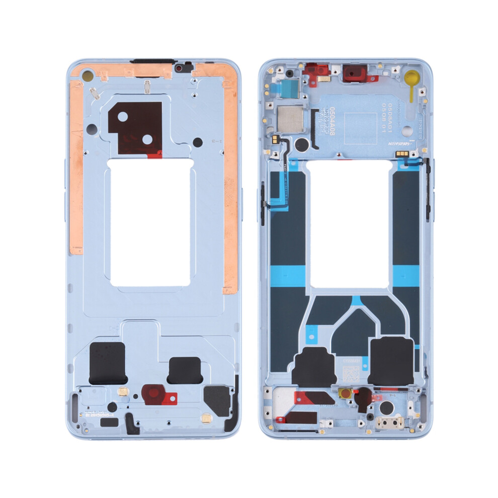 (Blue) For Oppo Reno6 5G Cell Phone Middle Plate Frame Repair Part (A-Side) (Without Logo) Blue 6914277955632