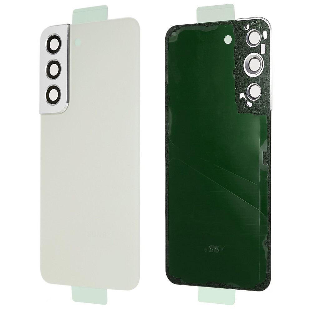 (Cream) For Samsung Galaxy S22 5G S901 Battery Housing With Adhesive Sticker+Camera Lens Cover Cream 6914274526682
