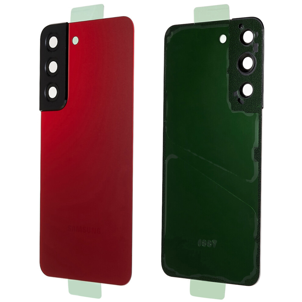(Red) For Samsung Galaxy S22 5G S901 Battery Housing With Adhesive Sticker+Camera Lens Cover Red 6914271658157