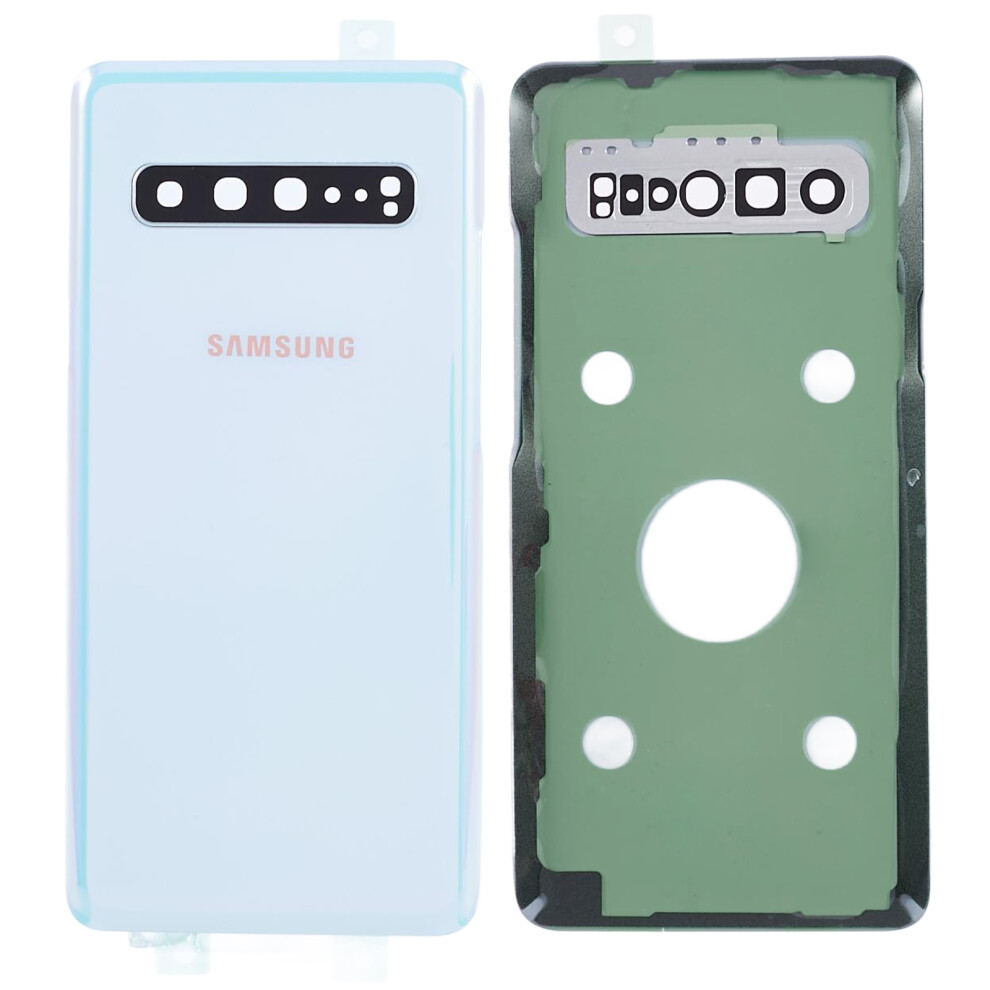 (Silver) For Samsung Galaxy S10 5G G977 Battery Housing With Adhesive Sticker+Camera Lens Cover Silver 6914277324766