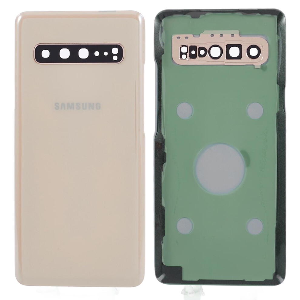 (Gold) For Samsung Galaxy S10 5G G977 Battery Housing With Adhesive Sticker+Camera Lens Cover Gold 6914279638106