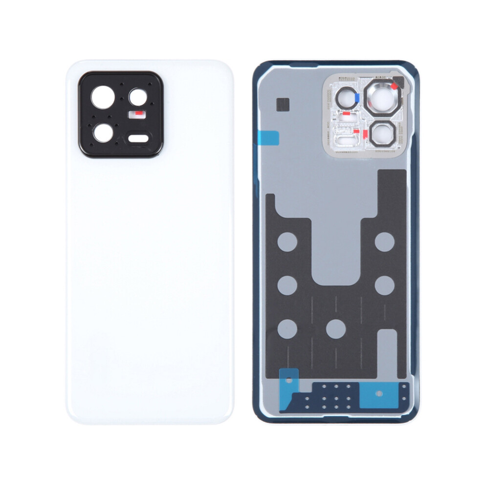 (White) For Xiaomi 13 Back Battery Housing Cover With Camera Ring Lens Cover Spare Part White 6914278679650