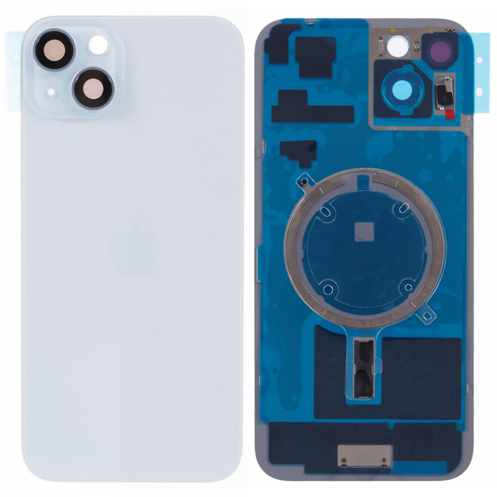 (Blue) For Iphone 15 Battery Housing With Bracket+Camera Lens Cover Replacement Part Blue 6914273420097