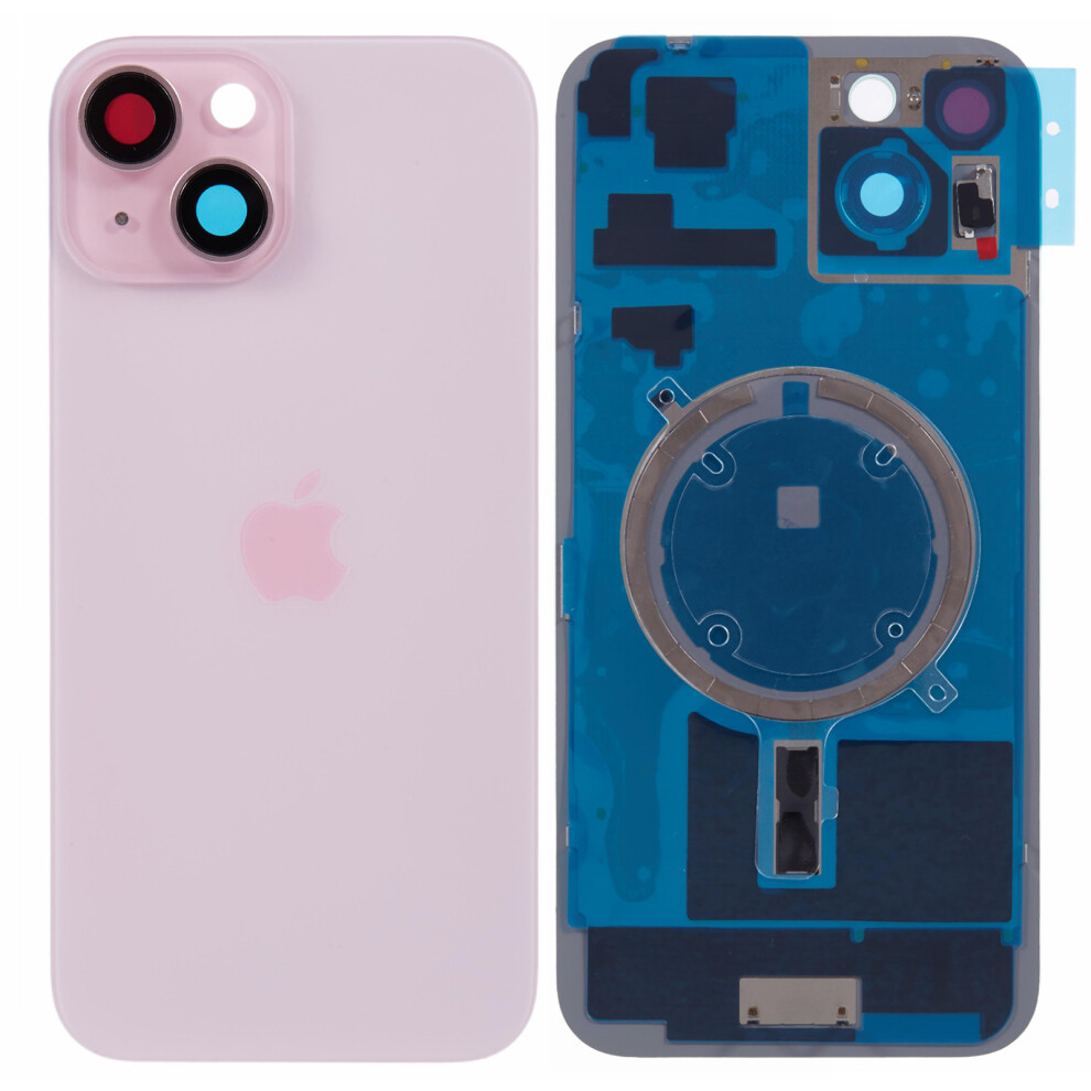 (Pink) For Iphone 15 Battery Housing With Bracket+Camera Lens Cover Replacement Part Pink 6914270871076