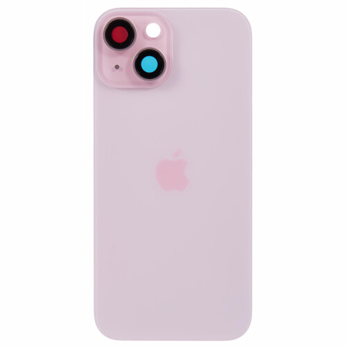 (Pink) For iPhone 15 Battery Housing with Bracket+Camera Lens Cover Replacement Part 2