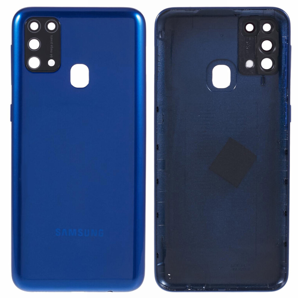 (Blue) For Samsung Galaxy M31 M315 Oem Battery Housing Cover Repair Part+Camera Lens Cover Blue 6914275244554