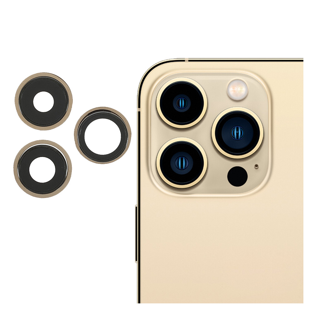 (Gold) 3Pcs/Set Oem Rear Camera Rim Lens Cover For Iphone 13 Pro 6.1 Inch/13 Pro Max 6.7 Inch Gold 6914275663102