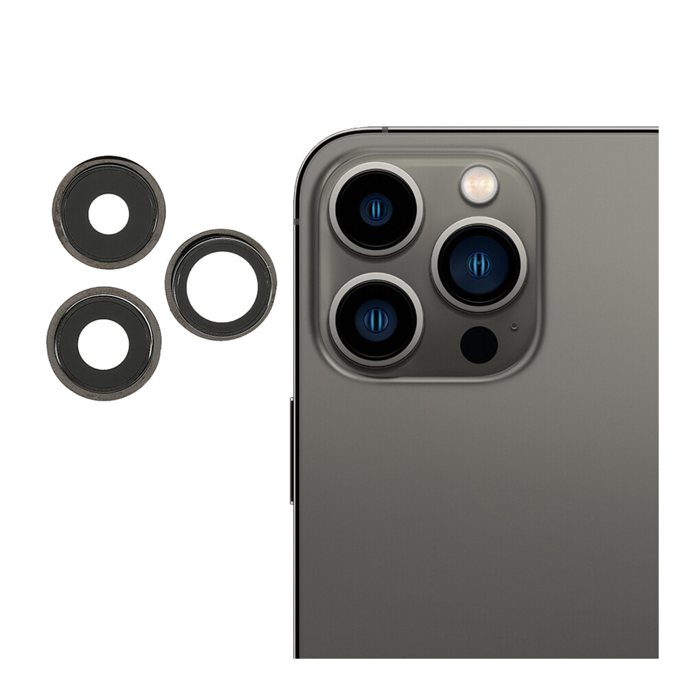 (Black) 3Pcs/Set Oem Rear Camera Rim Lens Cover For Iphone 13 Pro 6.1 Inch/13 Pro Max 6.7 Inch Black 6914274722350