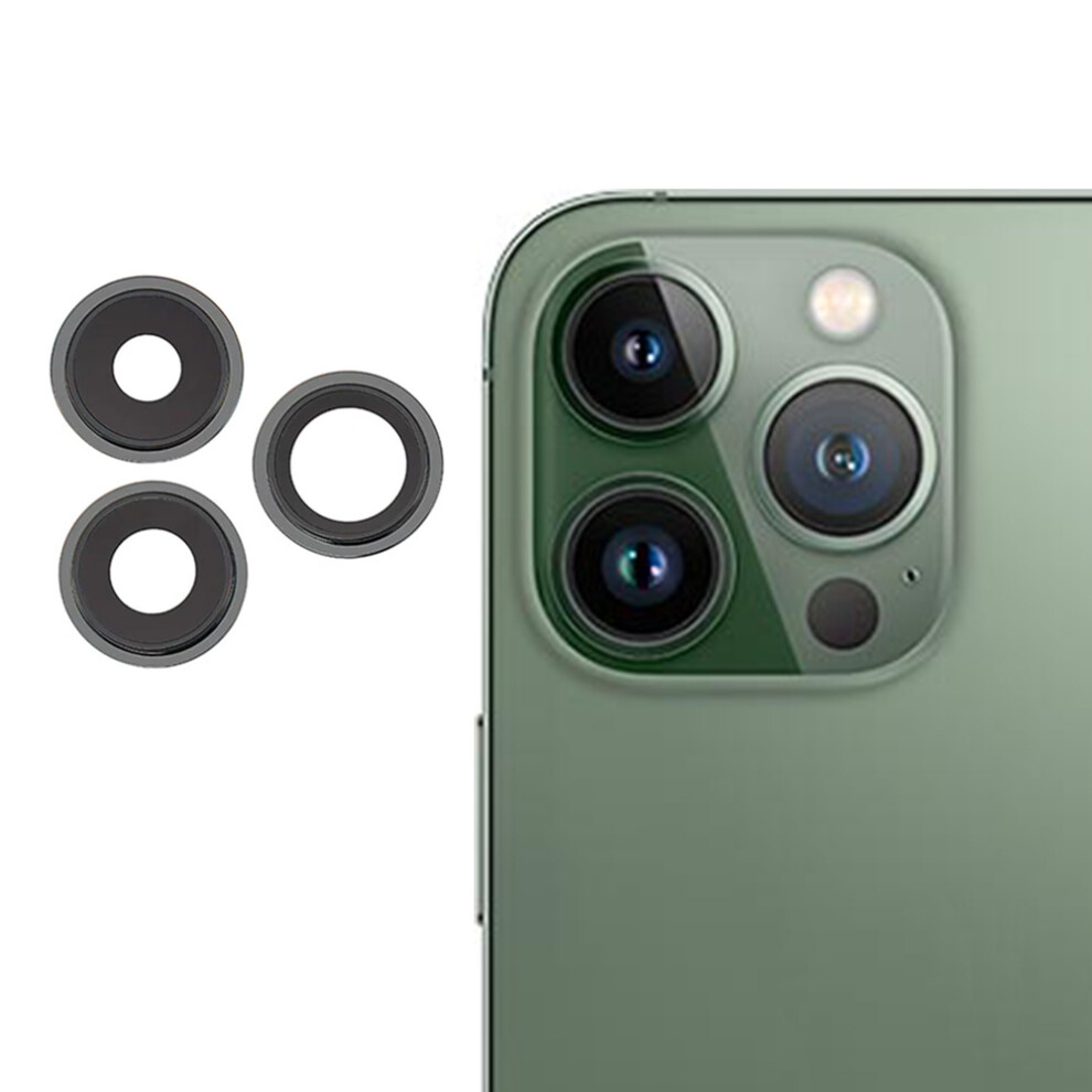 (Green) 3Pcs/Set Oem Rear Camera Rim Lens Cover For Iphone 13 Pro 6.1 Inch/13 Pro Max 6.7 Inch Green 6914279176509