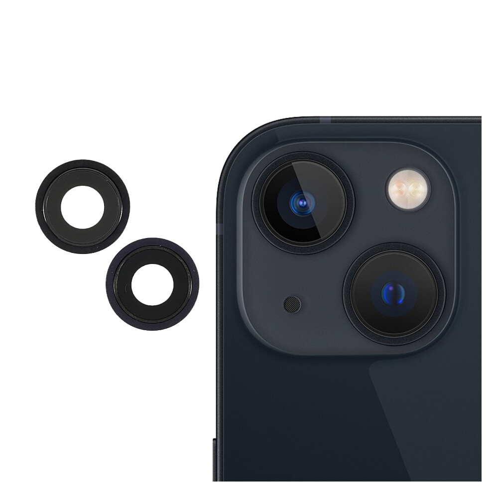 (Black) 2Pcs/Set Oem Rear Camera Rim Lens Cover For Iphone 13 Mini 5.4 Inch/13 6.1 Inch Black 6914273815602